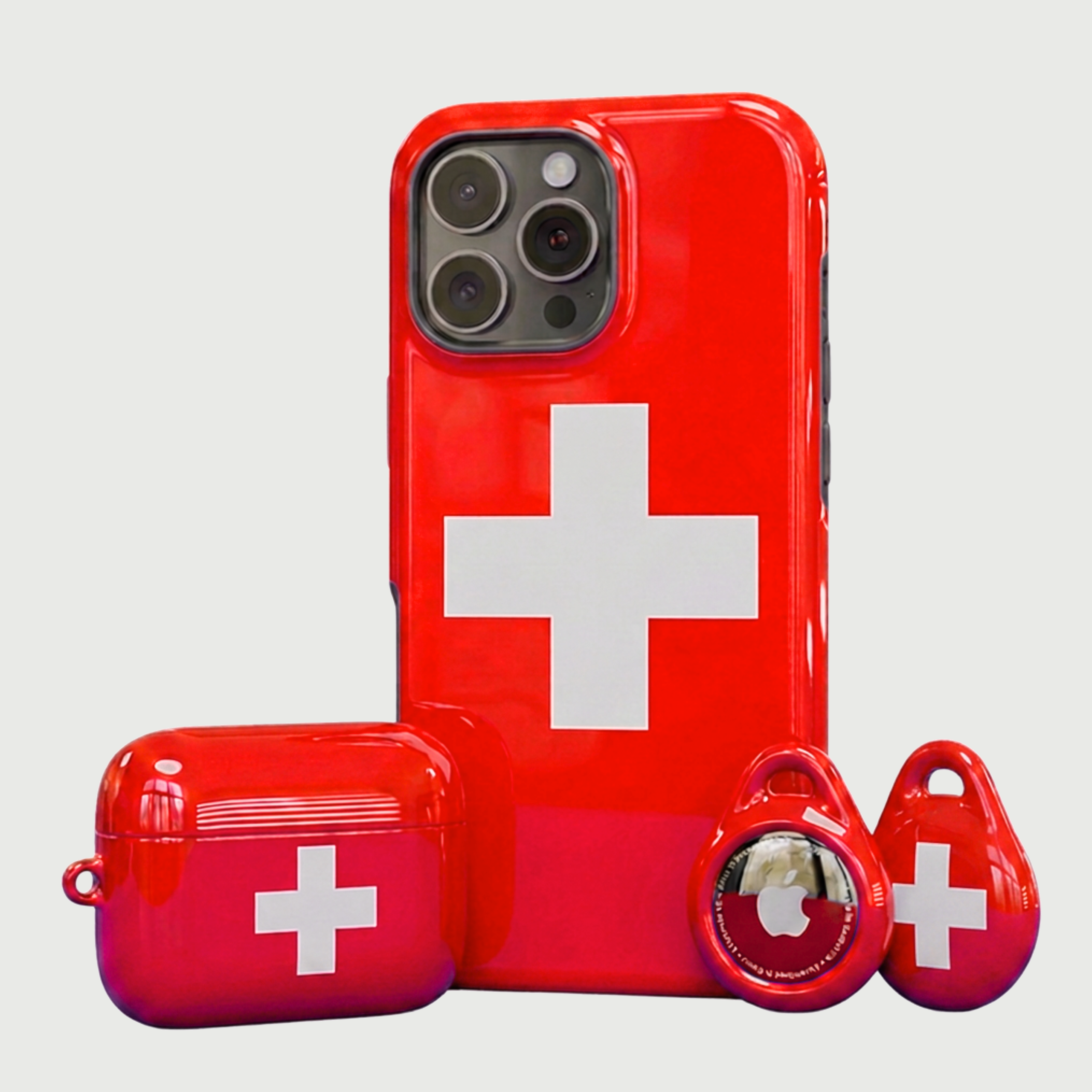 Pack Croix Suisse coque AirPods AirTag